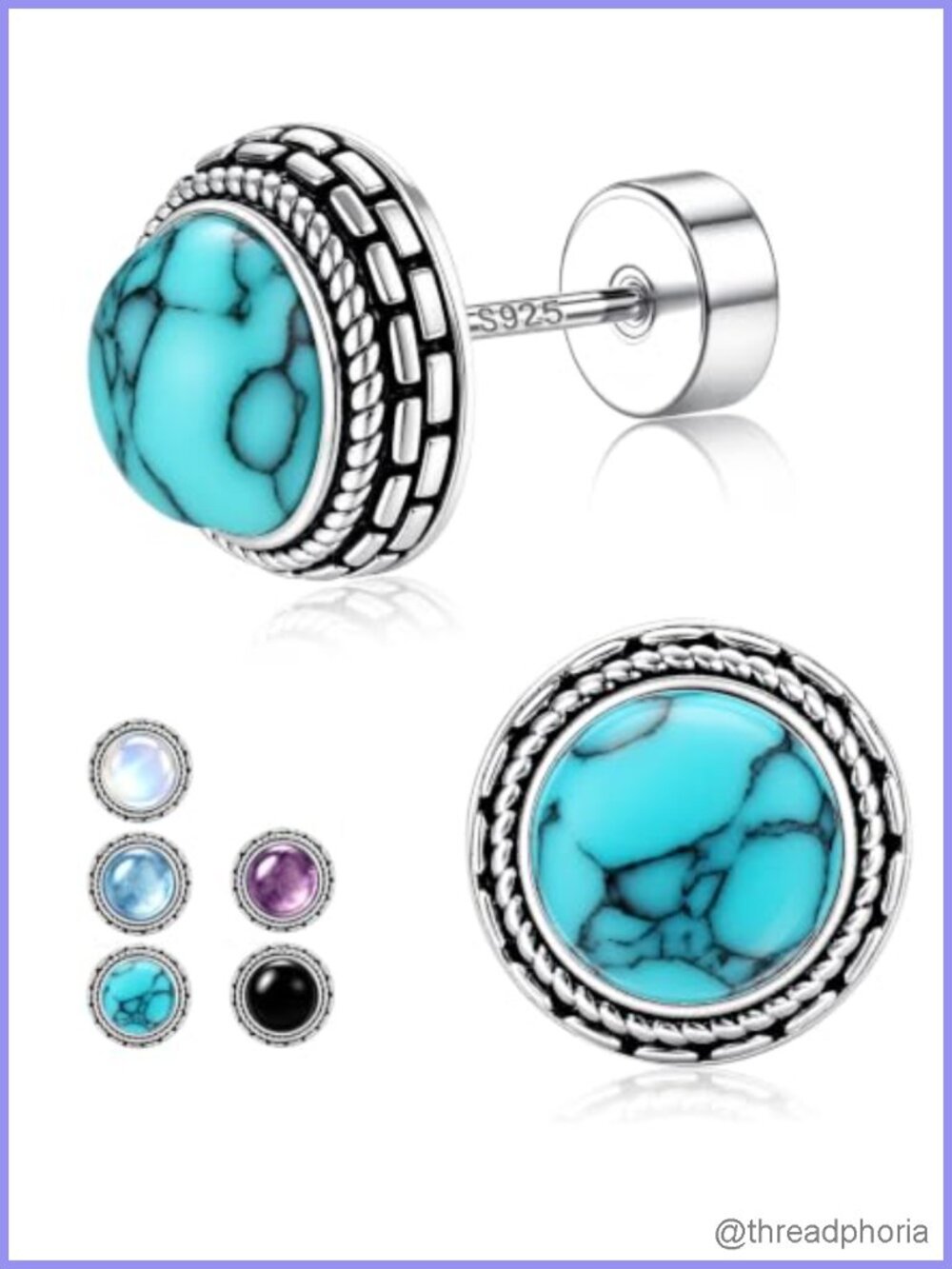 Hypoallergenic Sterling Silver Flat Back Stud Earrings for Women